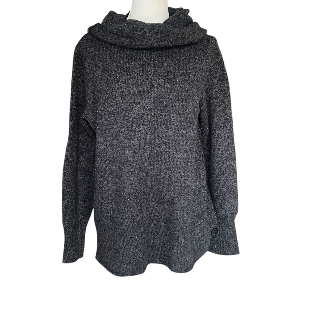 DKNY Jeans dark grey cowl neck wool blend sweater L